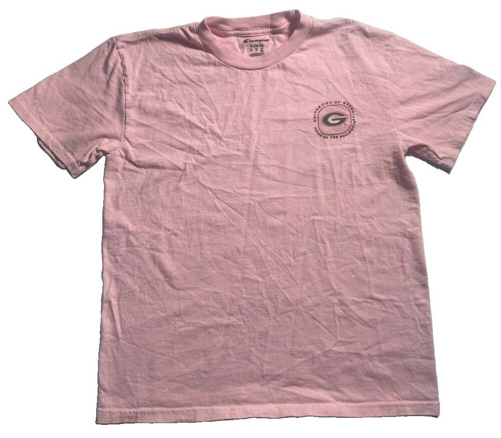 Champion Georgia Bulldogs Youth L 10-12 Pink UGA Short Sleeve T-Shirt
